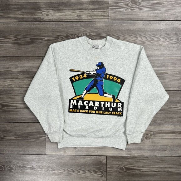 Vintage 90’s MacArthur Stadium Macs Back Baseball MLB Crewneck - Picture 1 of 4